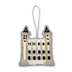 White Tower luxury hanging decoration embroidered with silver thread