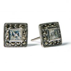 Square marcasite stud earrings