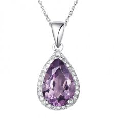H.Azeem Amethyst silver pendant