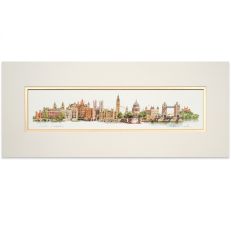 London landmarks panoramic print - Matthew Cook illustration - Tower of London
