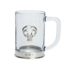Pewter tankard with stag head