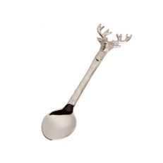 Silver teaspoon with stag head