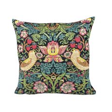 Tapestry cushion with birds and florals