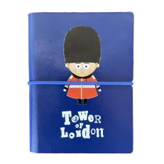Blue notebook with London guard