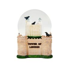 Medieval castle and ravens snow globe