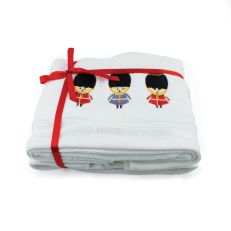 London guardsman ribboned guest hand towel bundle - 100% cotton velour