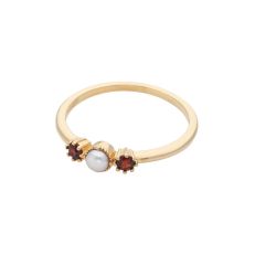  Victoria Pearl Garnet Star Gold Ring