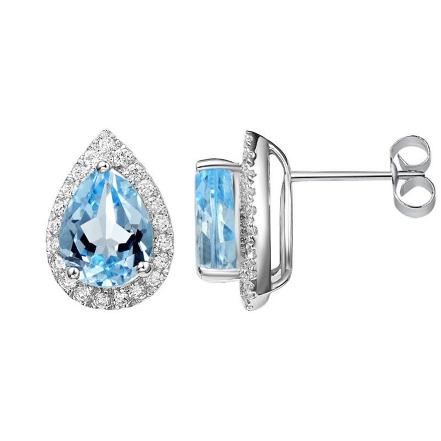 Sterling silver blue topaz earrings