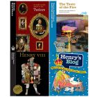 4 books including: useful guide to the tudors, the taste of fire, henry 500 facts and Henry's blog