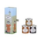Wilkin & Sons Ltd Tiptree gift set in Beefeater design tin - Trio of Salted caramel spread, Apricot jam and Blackcurrant jam
