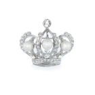 Swarovski pearl silver crown brooch