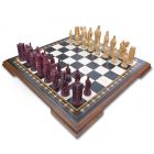 Battle of Hastings collector's resin chess set on matching wooden chess board