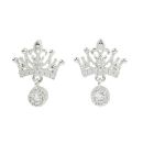 Crown crystal stud earrings