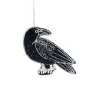 Hand embroidered luxury raven Christmas decoration - Gothic home
