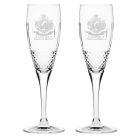 Queen Elizabeth II Commemorative crystal champagne flutes set of two