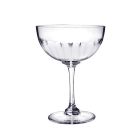Vintage style lens engraved glass champagne saucers, set of 2