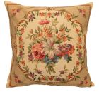 Cream tapestry cushion with flowers