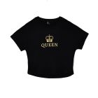 Black t-shirt with queen writing