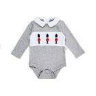 Grey baby bodysuit with guards