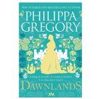 Aqua green and yellow book cover with image of woman and a castle