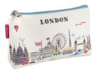 Cosmetic bag with illustrations of London landmarks