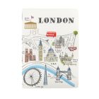Notebook featuring illustrated map of London