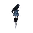 Silver bottle stopper with black raven