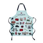 Blue apron with illustrations of London landmarks