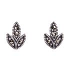 Marcasite leaf stud earrings