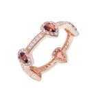 Gold plated pear drop garnet gold stacking ring