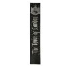 A Black leather bookmark with silver text reading, "The Tower of London" alongside a graphic of the White Tower.