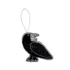Black and silver raven fabric hanging decoration