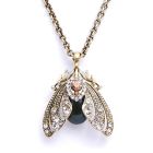 Bejewelled Moth Gold-Plated Pendant Necklace