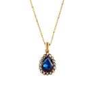 Blue teardrop antique pendant necklace