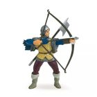 Blue and yellow medieval bowman toy figurine