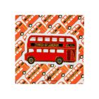 Red bus fabric patch