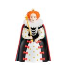 Toy figurine of Queen Elizabeth I in black and red robes