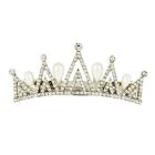 Crystal and pearl crown barrette