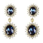 Double Crystal Sapphire Drop Stud Earrings