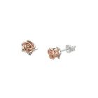 Rose stud silver earrings
