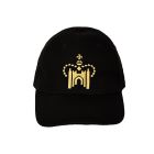 Black cap with gold palace icon