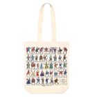 Cream fabric tote bag with illustrations of Kings & Queens of England