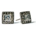 Square marcasite stud earrings