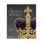 A book cover of The Crown Jewels: The Official Illustrated History book with a detailed photograph of the St Edward's Crown on the cover.