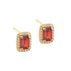 Regal Garnet Gold Earrings