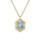 Royal Hexagon Blue Topaz Gold Necklace