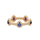 Sapphire Pear Drop Gold Stacking Ring