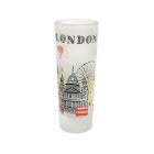 Shot glass with illustrations of London landmarks