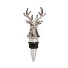 Silver bottle stopper with stag head