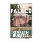 A  book cover with an illustration of Hampton Court Palace with the title, "The Palace" in bold white letters. 